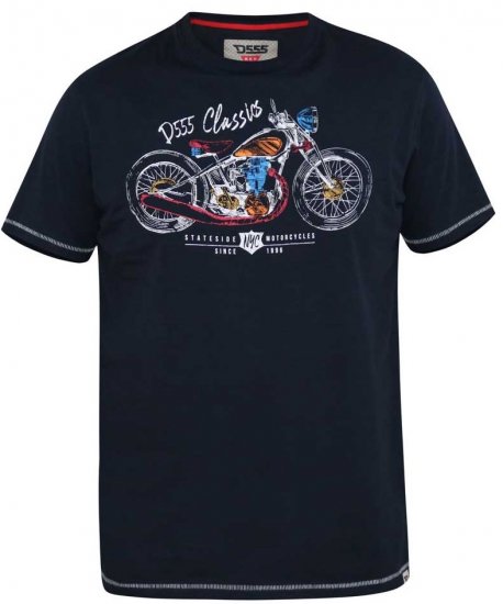 D555 DENTON Motorbike Printed T-Shirt - Majice Kratkih Rukava - Muške Majice Kratkih Rukava Veliki Brojevi 
