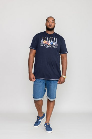 D555 PICKEMHAM Printed T-Shirt - Majice Kratkih Rukava - Muške Majice Kratkih Rukava Veliki Brojevi 