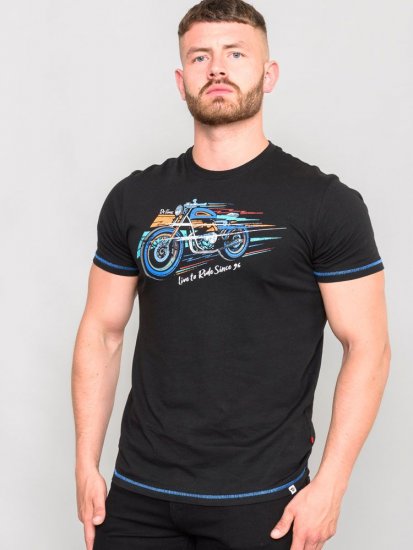 D555 CHINFORD Live To Ride Motorbike T-Shirt - Majice Kratkih Rukava - Muške Majice Kratkih Rukava Veliki Brojevi 