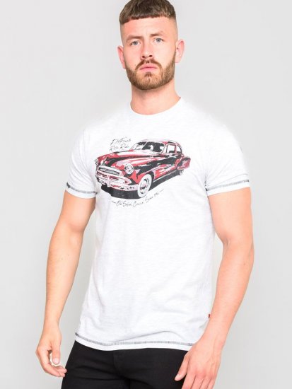 D555 LOUGHTON Old School Car T-Shirt - Majice Kratkih Rukava - Muške Majice Kratkih Rukava Veliki Brojevi 