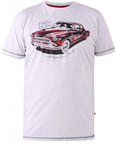 D555 LOUGHTON Old School Car T-Shirt - Majice Kratkih Rukava - Muške Majice Kratkih Rukava Veliki Brojevi 