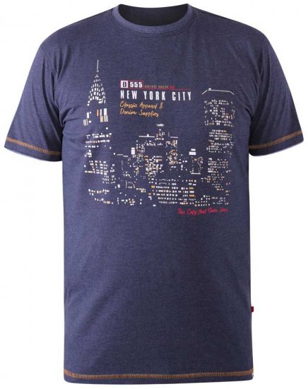 D555 DEBDEN NYC Night Skyline T-Shirt - Majice Kratkih Rukava - Muške Majice Kratkih Rukava Veliki Brojevi 