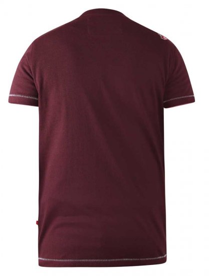 D555 Wharf California Eagle Printed T-Shirt Burgundy - Majice Kratkih Rukava - Muške Majice Kratkih Rukava Veliki Brojevi 