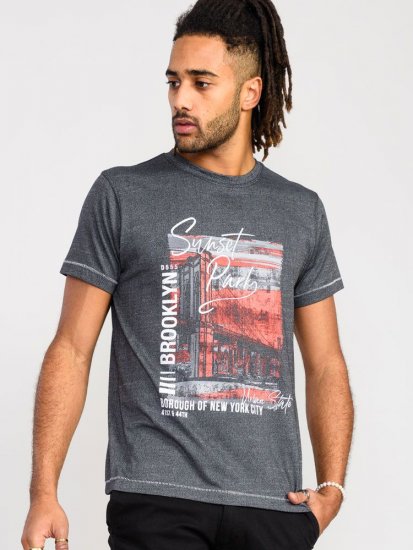 D555 Bramfield Sunset Park Brooklyn Printed T-Shirt - Majice Kratkih Rukava - Muške Majice Kratkih Rukava Veliki Brojevi 