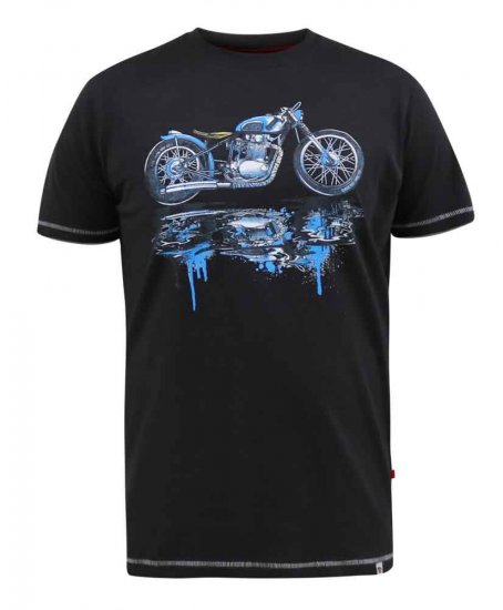 D555 Fritton Bike With Shadow And Drips Printed T-Shirt - Majice Kratkih Rukava - Muške Majice Kratkih Rukava Veliki Brojevi 