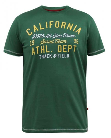 D555 Parnwell California Athletics Printed T-Shirt - Majice Kratkih Rukava - Muške Majice Kratkih Rukava Veliki Brojevi 
