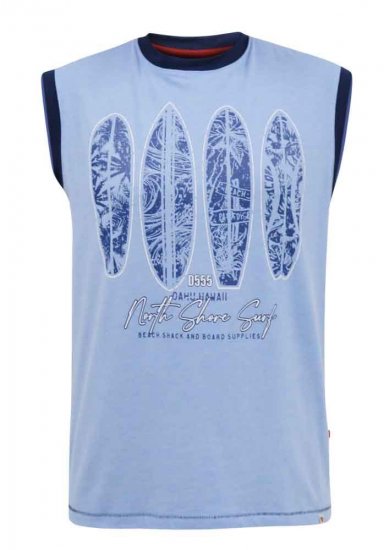 D555 Bretton Surf Board Printed Sleeveless T-Shirt - Majice Kratkih Rukava - Muške Majice Kratkih Rukava Veliki Brojevi 