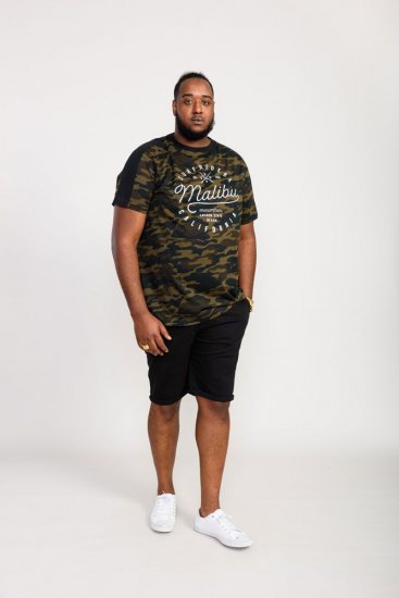 D555 Sullivan Ao Camo T-Shirt With Chest Print - Majice Kratkih Rukava - Muške Majice Kratkih Rukava Veliki Brojevi 
