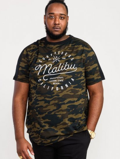 D555 Sullivan Ao Camo T-Shirt With Chest Print - Majice Kratkih Rukava - Muške Majice Kratkih Rukava Veliki Brojevi 