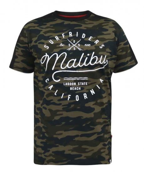 D555 Sullivan Ao Camo T-Shirt With Chest Print - Majice Kratkih Rukava - Muške Majice Kratkih Rukava Veliki Brojevi 