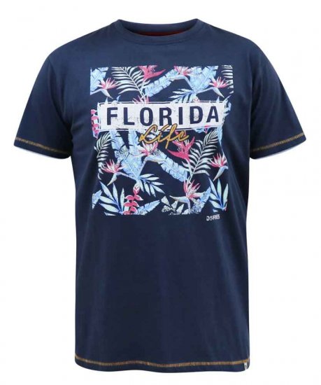 D555 Prestwick Florida Floral Printed T-Shirt - Majice Kratkih Rukava - Muške Majice Kratkih Rukava Veliki Brojevi 
