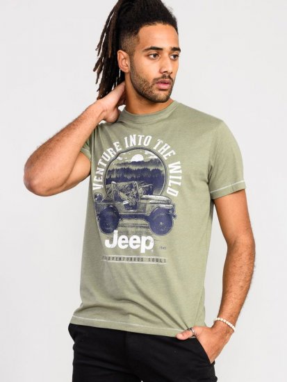 D555 Hibbert Official Jeep Printed T-Shirt - Majice Kratkih Rukava - Muške Majice Kratkih Rukava Veliki Brojevi 
