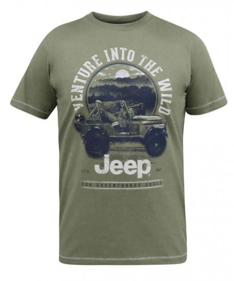 D555 Hibbert Official Jeep Printed T-Shirt - Majice Kratkih Rukava - Muške Majice Kratkih Rukava Veliki Brojevi 