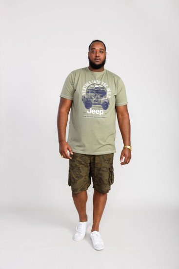 D555 Hibbert Official Jeep Printed T-Shirt - Majice Kratkih Rukava - Muške Majice Kratkih Rukava Veliki Brojevi 
