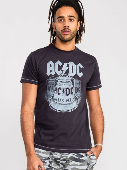 D555 Highway Official AC/DC Hells Bells Printed T- Shirt - Majice Kratkih Rukava - Muške Majice Kratkih Rukava Veliki Brojevi 