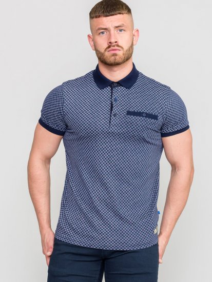 D555 AXFORD Print Polo Shirt - Polo majice - Muške Polo Majice Veliki Brojevi
