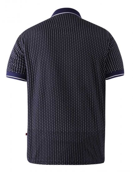 D555 Battersea Polo Shirt With Chest Embroidery Navy - Polo majice - Muške Polo Majice Veliki Brojevi