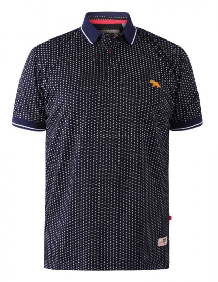 D555 Battersea Polo Shirt With Chest Embroidery Navy - Polo majice - Muške Polo Majice Veliki Brojevi