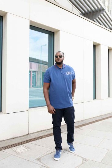 D555 Canning Chest Embroidery Polo Shirt Denim - Polo majice - Muške Polo Majice Veliki Brojevi