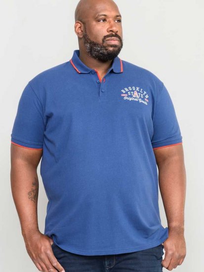 D555 Canning Chest Embroidery Polo Shirt Denim - Polo majice - Muške Polo Majice Veliki Brojevi