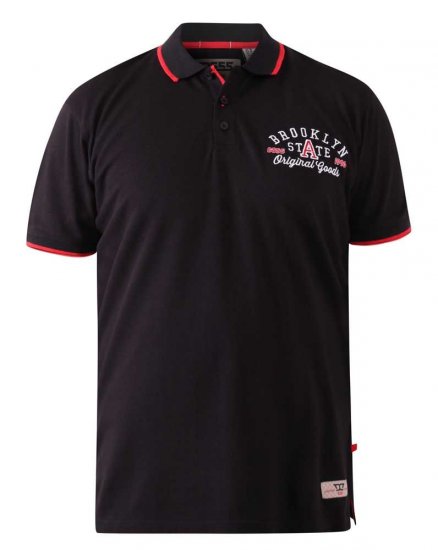 D555 Canning Chest Embroidery Polo Shirt Black - Polo majice - Muške Polo Majice Veliki Brojevi