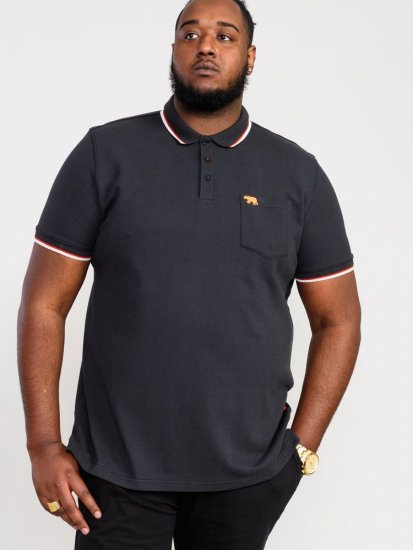 D555 Kirby Birdseye Pique Polo Black - Polo majice - Muške Polo Majice Veliki Brojevi