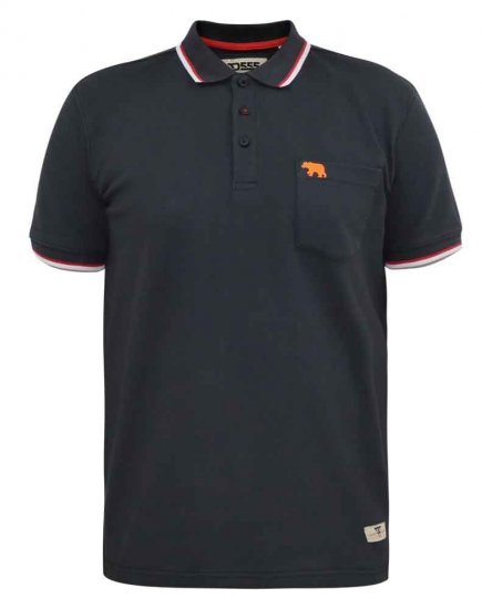 D555 Kirby Birdseye Pique Polo Black - Polo majice - Muške Polo Majice Veliki Brojevi