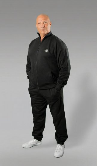 20 Nodi Mistral Tracksuit in Combed Fleece Cotton Black - Trenirke kompleti - Muške trenirke kompleti veliki brojevi