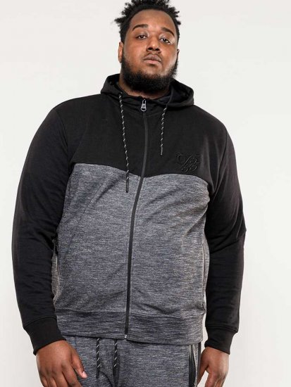 D555 Finnley Couture Hoody With Chest Embroidery Black - Puloveri & dukserice - Muške Puloveri & dukserice veliki brojevi