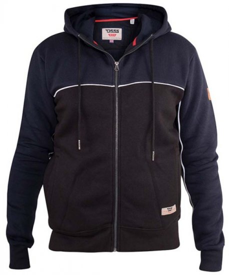 D555 Vincent Full Zip Hoody With Chest And Sleeve Piping Detail - Puloveri & dukserice - Muške Puloveri & dukserice veliki brojevi