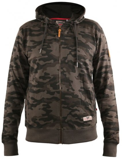 D555 Antonio Camo Printed Zip Through Hoody - Puloveri & dukserice - Muške Puloveri & dukserice veliki brojevi