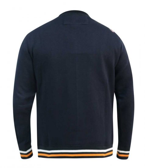 D555 Marlow Printed Crew Neck Sweatshirt Navy - Puloveri & dukserice - Muške Puloveri & dukserice veliki brojevi