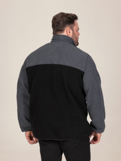 D555 Daly Quarter Zip Fleece Sweatshirt Crna/Siva - Puloveri & dukserice - Muške Puloveri & dukserice veliki brojevi