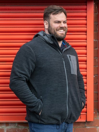 D555 Daly Quarter Zip Fleece Sweatshirt Crna/Siva - Puloveri & dukserice - Muške Puloveri & dukserice veliki brojevi