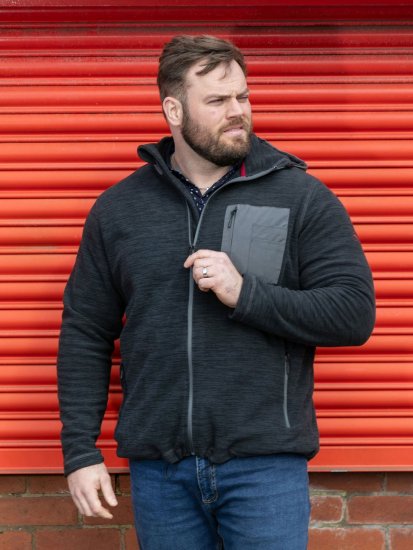 D555 Daly Quarter Zip Fleece Sweatshirt Crna/Siva - Puloveri & dukserice - Muške Puloveri & dukserice veliki brojevi