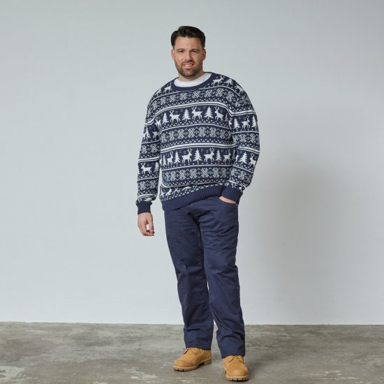 North Latitude 63144 Fjell Reindeer Knit Tamnoplava - Puloveri & dukserice - Muške Puloveri & dukserice veliki brojevi