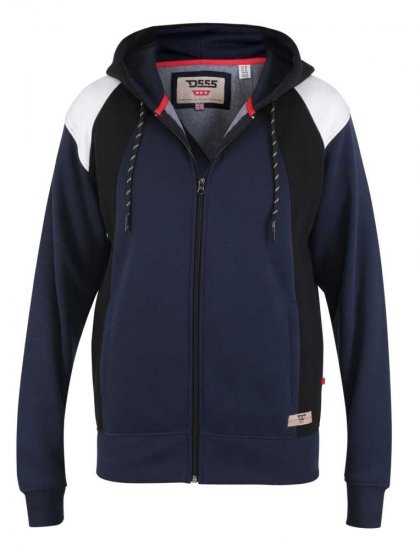 D555 Silverton Contrast Panneled Hoodie Navy - Puloveri & dukserice - Muške Puloveri & dukserice veliki brojevi