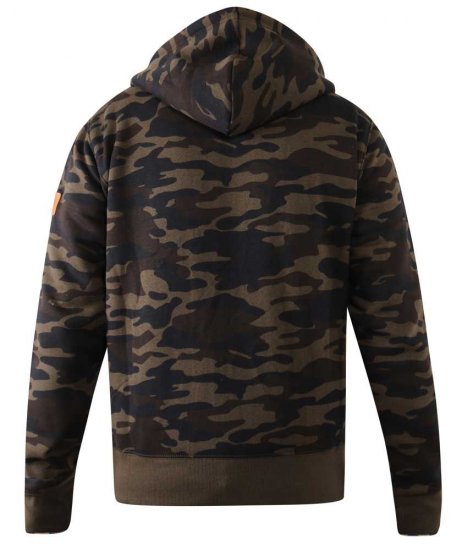 D555 Regent AOP Camo Zip Through Hoody - Puloveri & dukserice - Muške Puloveri & dukserice veliki brojevi