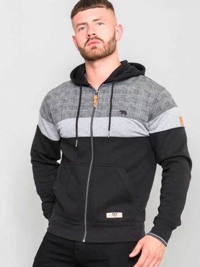 D555 Kipling Full Zip Hoodie Black - Puloveri & dukserice - Muške Puloveri & dukserice veliki brojevi