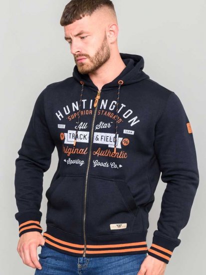 D555 Flanders Full Zip Hoody With Chest Print - Puloveri & dukserice - Muške Puloveri & dukserice veliki brojevi
