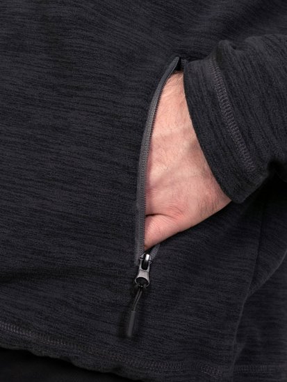 D555 Damien Micro Fleece Zip Through Hoody Crna/Siva - Puloveri & dukserice - Muške Puloveri & dukserice veliki brojevi