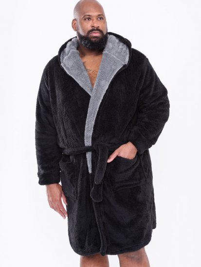 D555 Newquay Bathrobe Black - Donje rublje & kupaće hlače - muške donje rublje veliki brojevi