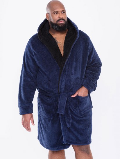 D555 Newquay Bathrobe Navy - Donje rublje & kupaće hlače - muške donje rublje veliki brojevi