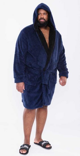 D555 Newquay Bathrobe Navy - Donje rublje & kupaće hlače - muške donje rublje veliki brojevi