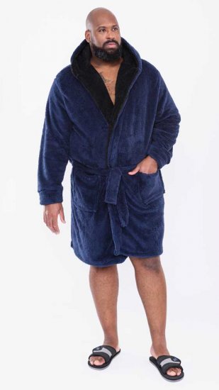 D555 Newquay Bathrobe Navy - Donje rublje & kupaće hlače - muške donje rublje veliki brojevi