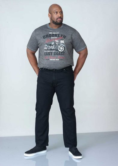 Duke Balfour Relaxed Comfort Fit Stretch Jeans With Elasticated Waist Black - Traperice & hlače - Muške Traperice i Hlače Veliki Brojevi