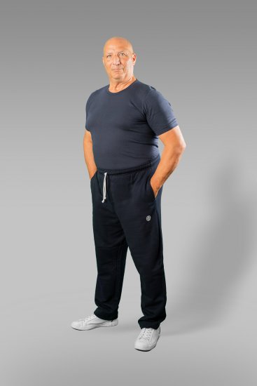 20 Nodi Ponente Long Leg Sports Pants in Combed Fleece Cotton Navy - Sportske hlače & kratke - Muške Trenirke Veliki Brojevi
