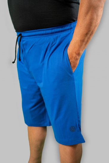20 Nodi Short Leg Sports Pants in Combed Cotton Jersey Blue - Sportske hlače & kratke - Muške Trenirke Veliki Brojevi