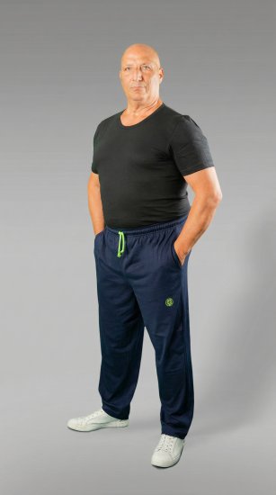 20 Nodi Libeccio Long Leg Sports Pants in Combed Cotton Jersey Navy - Sportske hlače & kratke - Muške Trenirke Veliki Brojevi