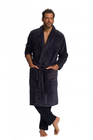 JP1880 Bathrobe with Spacious Patch Pockets Grey - Donje rublje & kupaće hlače - muške donje rublje veliki brojevi